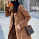 Japanese Jfashion Kawaii Harujuku Milk Chocolate Brown Gold Buttoned Trench Coat Size XS Photo 5