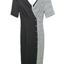 Fame and Partners Fame‎ & Partners Everly Midi Dress V Neck Black & Gray Size 0 Photo 1