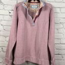 Orvis  Signature Softest Trim Print Quarter Zip Sweatshirt Sweater Lavender M Photo 0