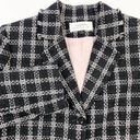 Tahari  ASL Womens 16 Tweed Blazer Jacket Black Pink Plaid Button Front Fringe Photo 4