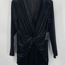 Eloquii  Jumpsuit Size 18 Plus Curvy Catsuit Velvet NWT Black Twist Detail Fitted Photo 10