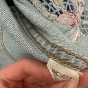 Fossil  Brand Medium Vintage 90's/Y2K Light Wash Jean Jacket Embroidered Floral Photo 7