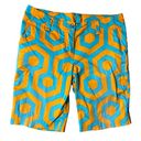 Bermuda LoudMouth Ladies Orange & Blue Geometric Pattern Fairway  Shorts Size 8 Photo 0