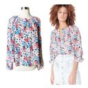 Veronica Beard  Madge Pearled Button Front Silk Floral Multi Top Blouse 10 NWT Photo 10