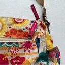 Lily bloom  Floral Printed Crossbody Shoulder Bag Purse Small Sized Multi-Zipper Photo 3