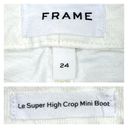 Frame  Jeans Size 24" White Mini Bootcut High-Rise Crop Distressed Stretch Denim Photo 3