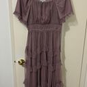 &merci Tiered tulle mauve maxi dress Photo 0