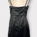 Elodie  A-Line Mini Dress Women's Med Black Satin Ruched Side Spaghetti Straps Photo 2