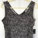 Alfani New  Dot Print V-Neck Shark Bite Hem Tunic Tank Top Black White Photo 3