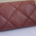 Tory Burch  Willa Quilted Leather Card Case Wallet in Toasted Pecan Pink Photo 2