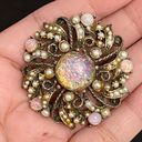 Vintage Lisner Pink Fire Opal Iridescent Confetti Swirl Brooch Photo 6