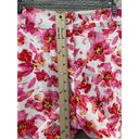 Isaac Mizrahi  Shorts Women 16 Pink Floral Water Color High Rise Stretch Tropical Photo 6