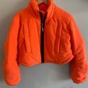 Free People Movement FP MOVEMENT Free People Neon Orange Puffer Jacket Cropped Insulated XS NWT Photo 0