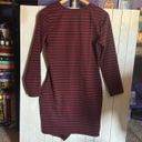 Iris Long Sleeve Bodycon Dress Burgundy Black Stripes Size XL Photo 7