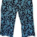 Lane Bryant  Pants Womens Size 18 Blue Floral Wide Leg High Rise Pull On Pockets Photo 4