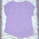 Harvé Benard Harve Benard Purple and Gold Short Sleeve Blouse Photo 2