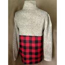 Simply Southern  Red Black Plaid Gray Quarter Zip Pullover Sweater Size Medium Photo 6