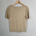 Banana Republic  Women's Small Short Sleeve Organic Cotton Pointelle Sweater Sand Photo 8