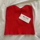 NA-KD Heart Shaped Knitted Tube Top Red NWT Photo 2