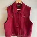 Woolrich  Vintage 100% Wool Red Collared Vest Size Large w/ Pockets & Hem Detail Photo 0