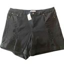 Ashley Stewart  NEW curvy girl plus size 22 black distressed shorts Photo 0