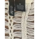 Ultra Flirt  Cardigan Crocheted Loose Knit Weave Off White Tonal Boho Size Medium Photo 6