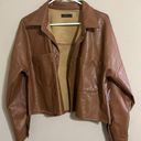 Simply blessed Brown Cropped Leather Jacket  Photo 0