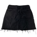 ZARA Skirt Womens Small Black Denim Button Closure Raw Hem Pockets Mini Cotton Photo 1