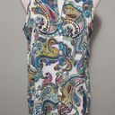 cupio  multicolored paisley sleeveless button down tunic size medium Photo 0