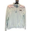 Vineyard Vines  Mint Green with Pink Strip Shoulders 3/4 Zip Shep Shirt Medium Photo 0