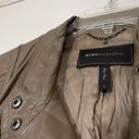 BCBGMAXAZRIA  taupe brown real leather full zip cropped moto jacket size small Photo 1