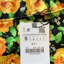 ZARA  Floral Sleeveless Halter Bodysuit Top Black & Yellow S Photo 4