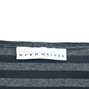 Bryn Walker  Black Grey Stripe Asymmetrical Tunic Top Jersey Knit Size Small Photo 10