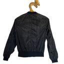 Love Tree  Black Sheen Bomber Jacket with Sleeve Zip Accent size Medium Photo 2