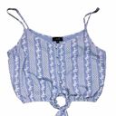 On Twelfth  size small blue embroidered crop top Photo 1