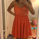 Divided Coral Lace Dress Photo 0