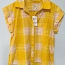 Style & Co  Womens  Short Sleeve Plaid Camp Shirt Daisy Daze Yellow Size PS Photo 0