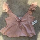 PacSun LA Hearts Keyhole Linen Babydoll Top Photo 1