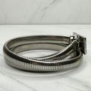 The Bar Vintage Buckle Silver Tone Coil Stretch Cinch Belt Size Small S Womens Photo 5