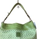 Liz Claiborne  Purse Lime Green Heritage Fabric Faux‎ Croc Shoulder Bag Photo 1