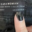 ZARA  Black Tie Up Fly Released Raw Hem Crop Flare Jeans Photo 8