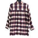 Garnet Hill  Womens Plaid Crepe Tunic Top 6 Brown White Long Sleeve Half Button Photo 6