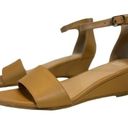 Eileen Fisher NWOT  Womens Honey Leather Mara Ankle Strap Wedge Sandal Photo 1