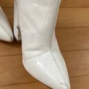 Pretty Little Thing White Croc Heeled Booties  Photo 3