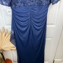 Alex Evenings  Lace Soutache Navy Blue Empire Waist Gown Formal Dress Size 18W Photo 9