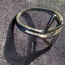 Vintage Size 9.5 Silver Tone Metal Ring Photo 2