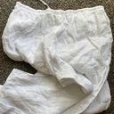 White Linen Flowy Pants Size L Photo 2