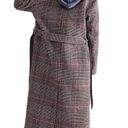 Free People  Menswear Hailey Wool Coat in Burgundy Houndstooth Check Size S NWOT Photo 3