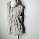 Lafayette 148  Puffer Vest LARGE Gray Full Zip Pockets Winter Drawcord Minimalist Photo 1