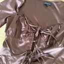 Majorelle Revolve  Waldorf Top in Chocolate Brown Tie Front Small NWT Long Sleeve Photo 2